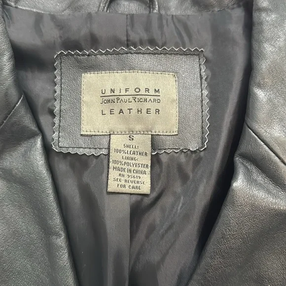 John Paul Richard Genuine Black Leather Jacket Uniform Leather - Picture 2 of 9